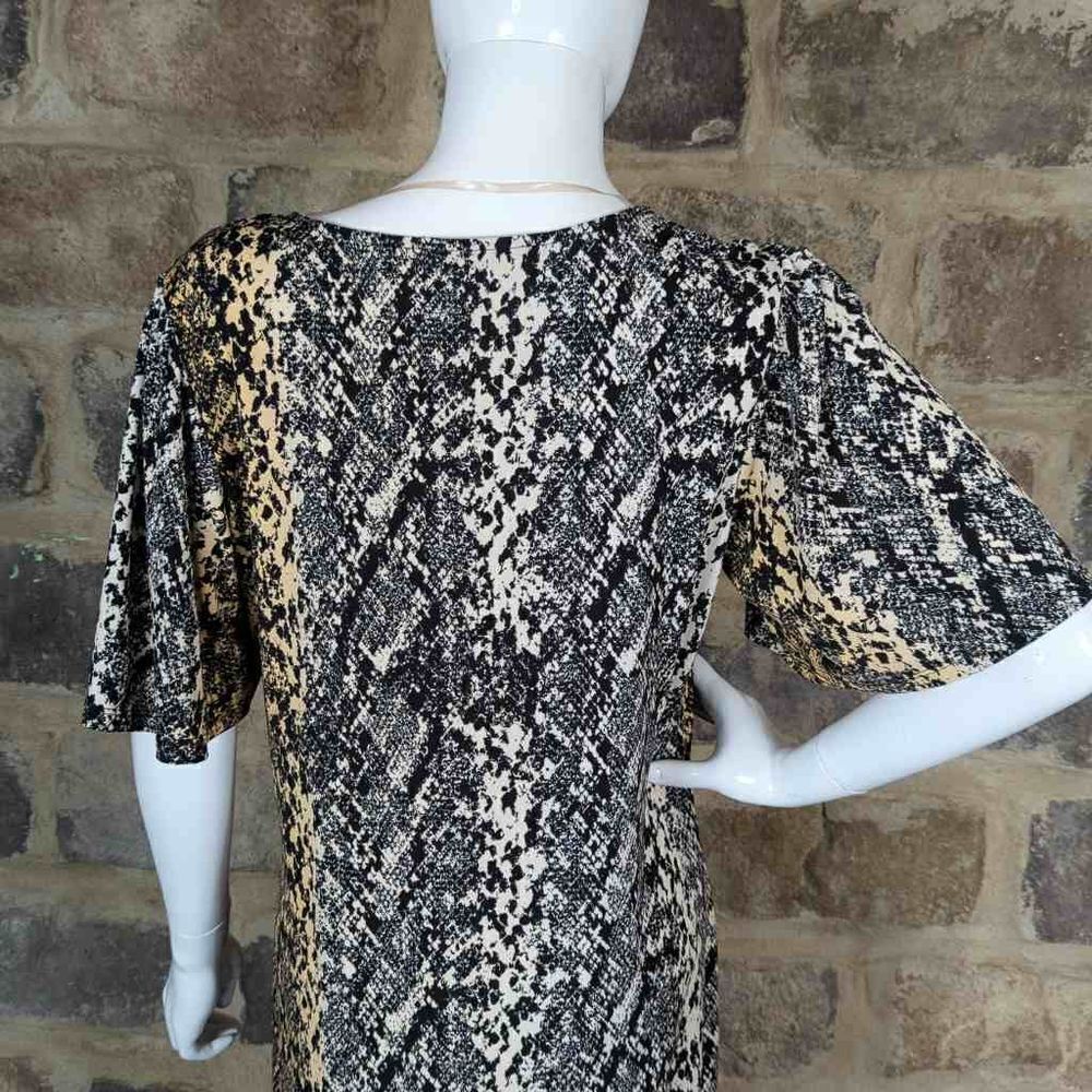 ALEXANDRA‎ + Oak python print short sleeve dress size medium Neutral Stretch - Picture 6 of 11